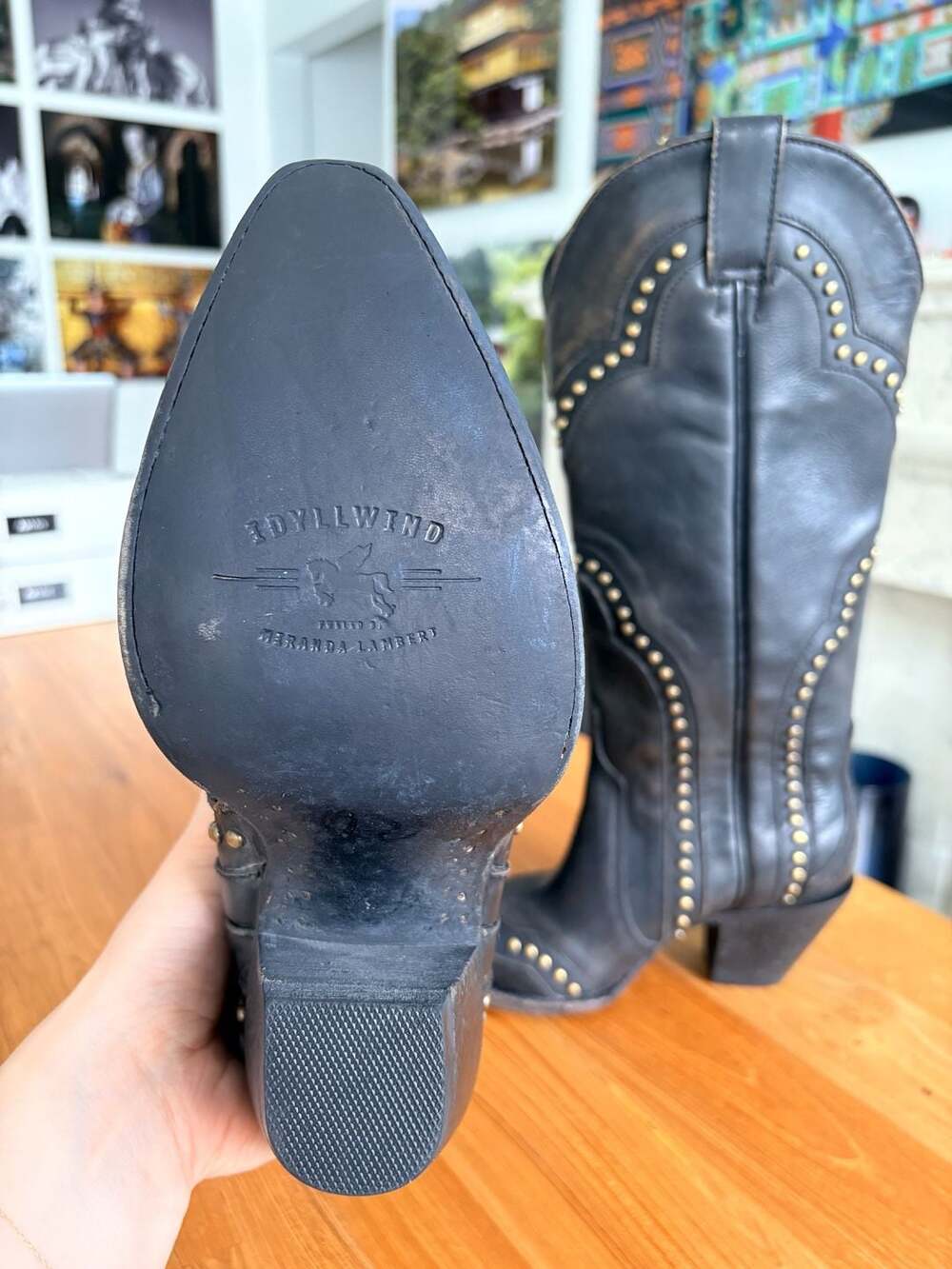 Miranda Lambert Idyllwind Black Distressed Cowgirl Boots Ladies size 6.5 B - Picture 4 of 11